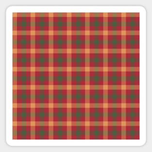 Classic Gingham in red, mustard gold and pine green Sticker